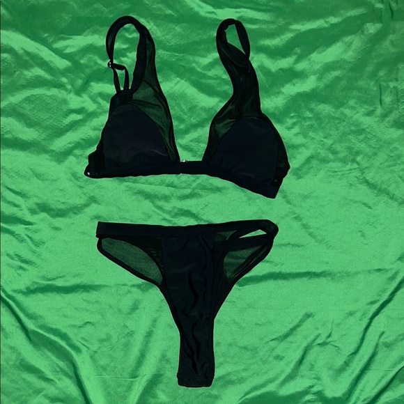 Black Mesh Bikini Set size Medium - Picture 1 of 7
